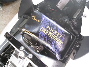 Underseat storage compartment on BMW K1200S